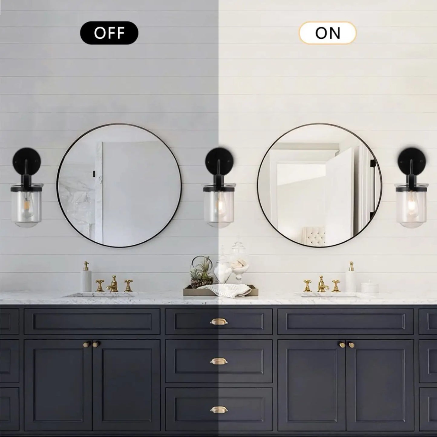 Modern vägglampa för hem med klar glasskärm E26 armatur