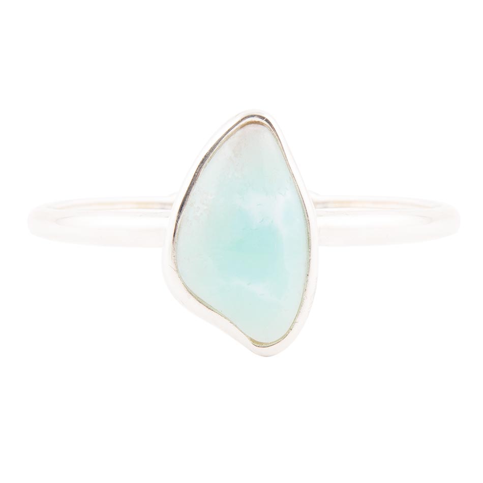 Bracciale a polsino in argento sterling e larimar blu biologico