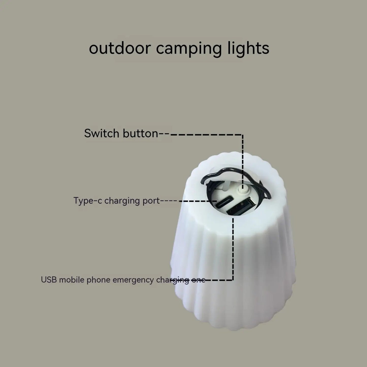 Utomhus campinglampa med LED – ljusstark, portabel och USB-uppladdningsbar