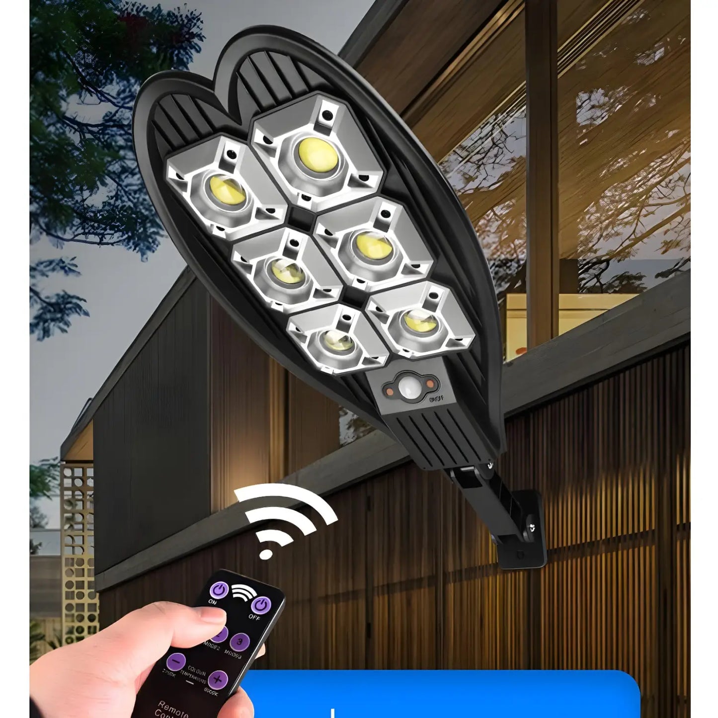 Utomhus solcellslampa med rörelsesensor – ljusstark LED vattentät lampa