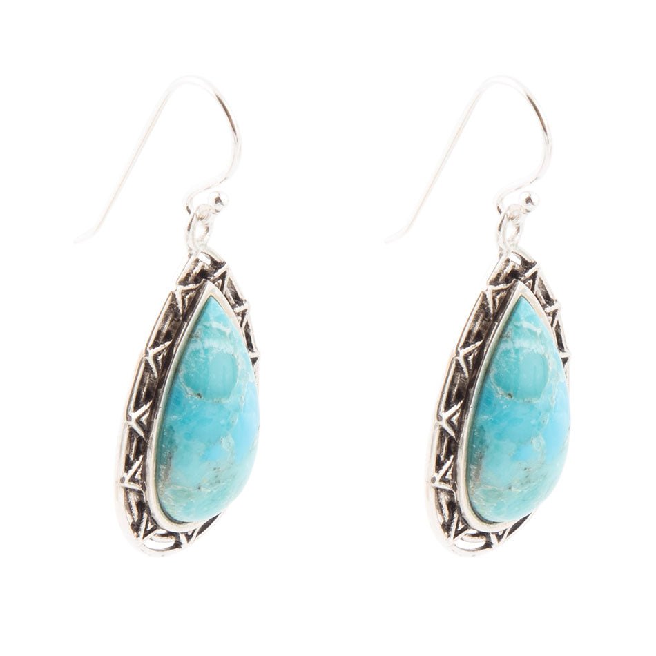 Orecchini a goccia in argento sterling Turchese Blu Perfetto
