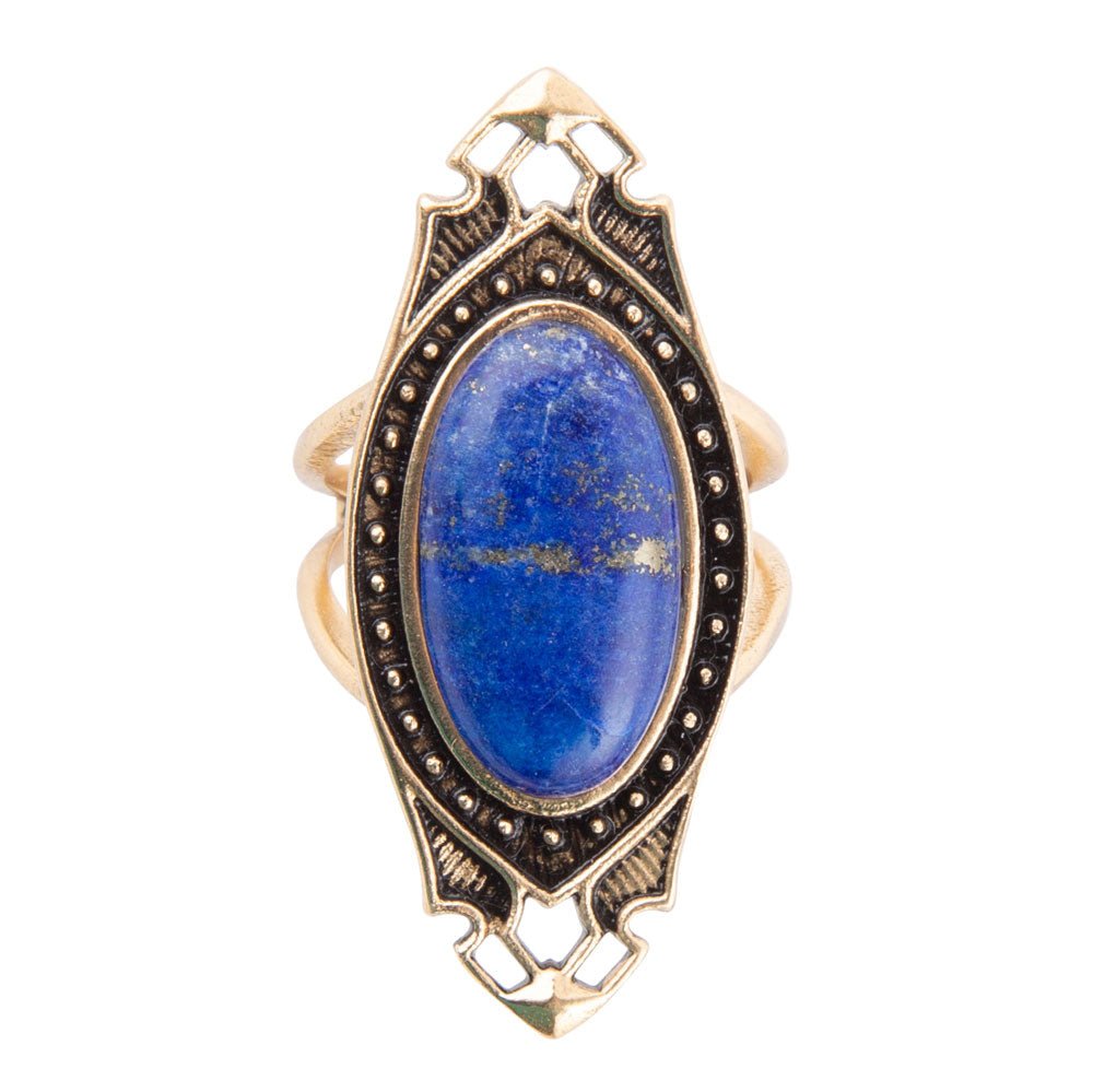 Pierścień Phantom z lapis lazuli i brązu