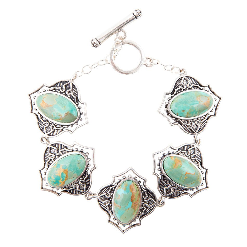 Phantom Turkos och sterling silver toggle-armband