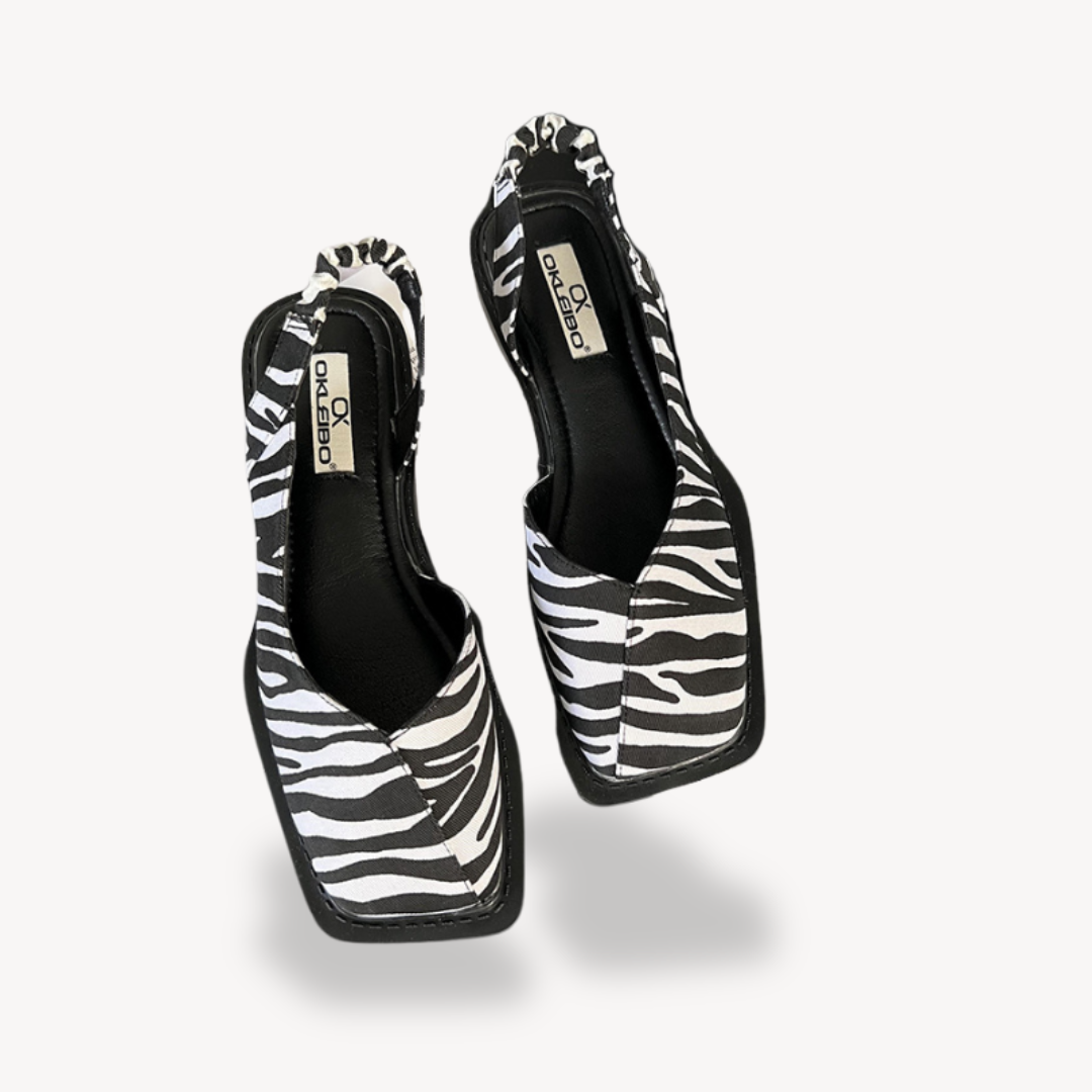 Quadratische Zehen Sling Back Sandale