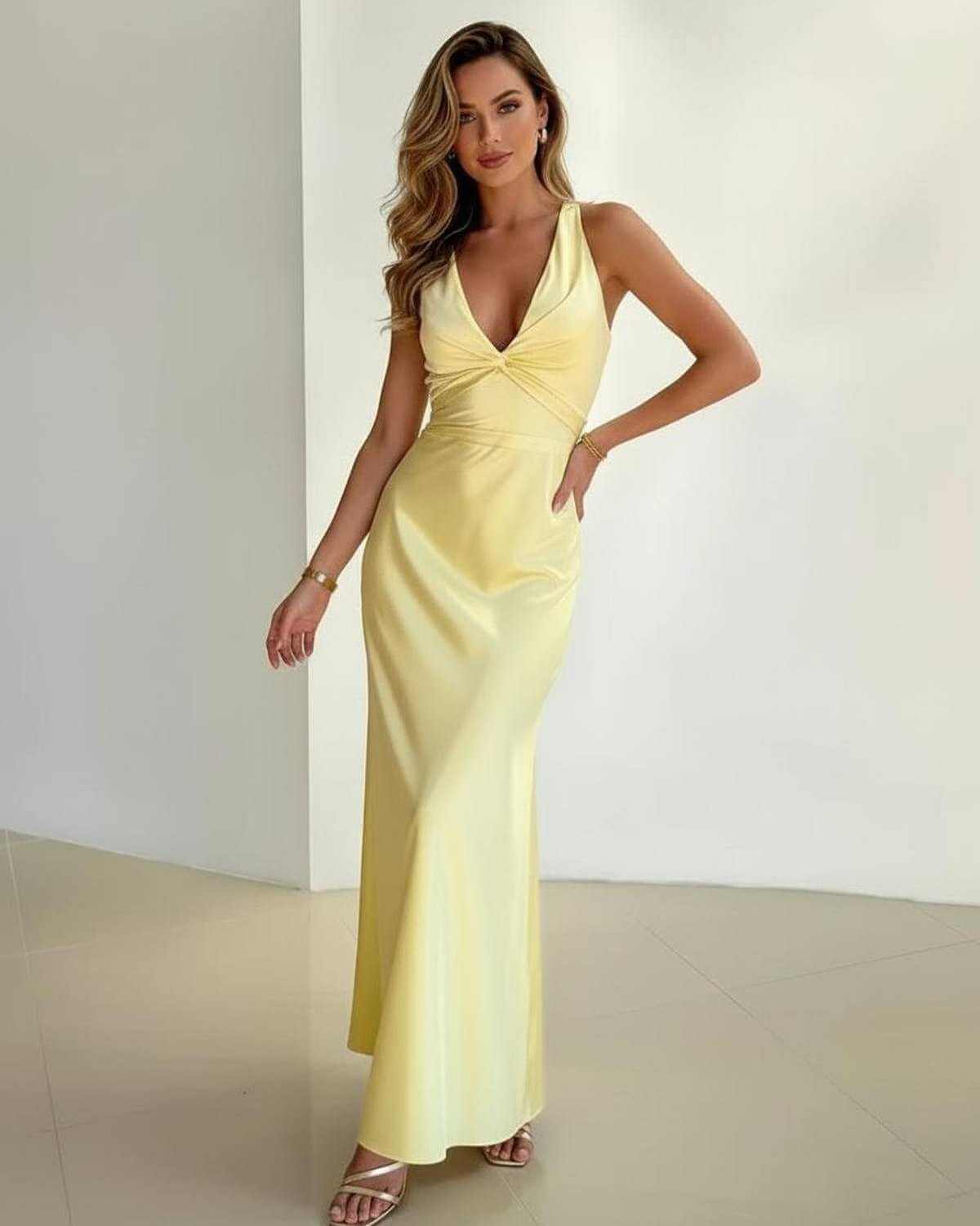Chiffon Maxi Dress | Elegant Sleeveless Formal Gown - View 5