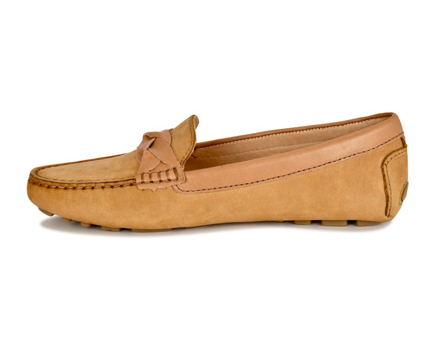 PIPER leren rijloafer camel