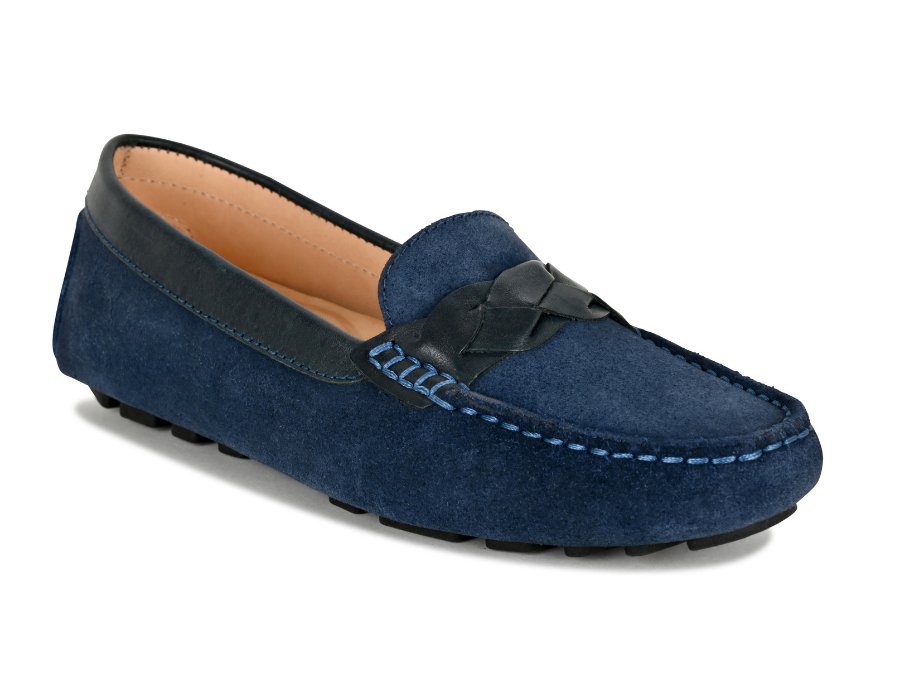 Mocassino da guida in pelle PIPER blu navy