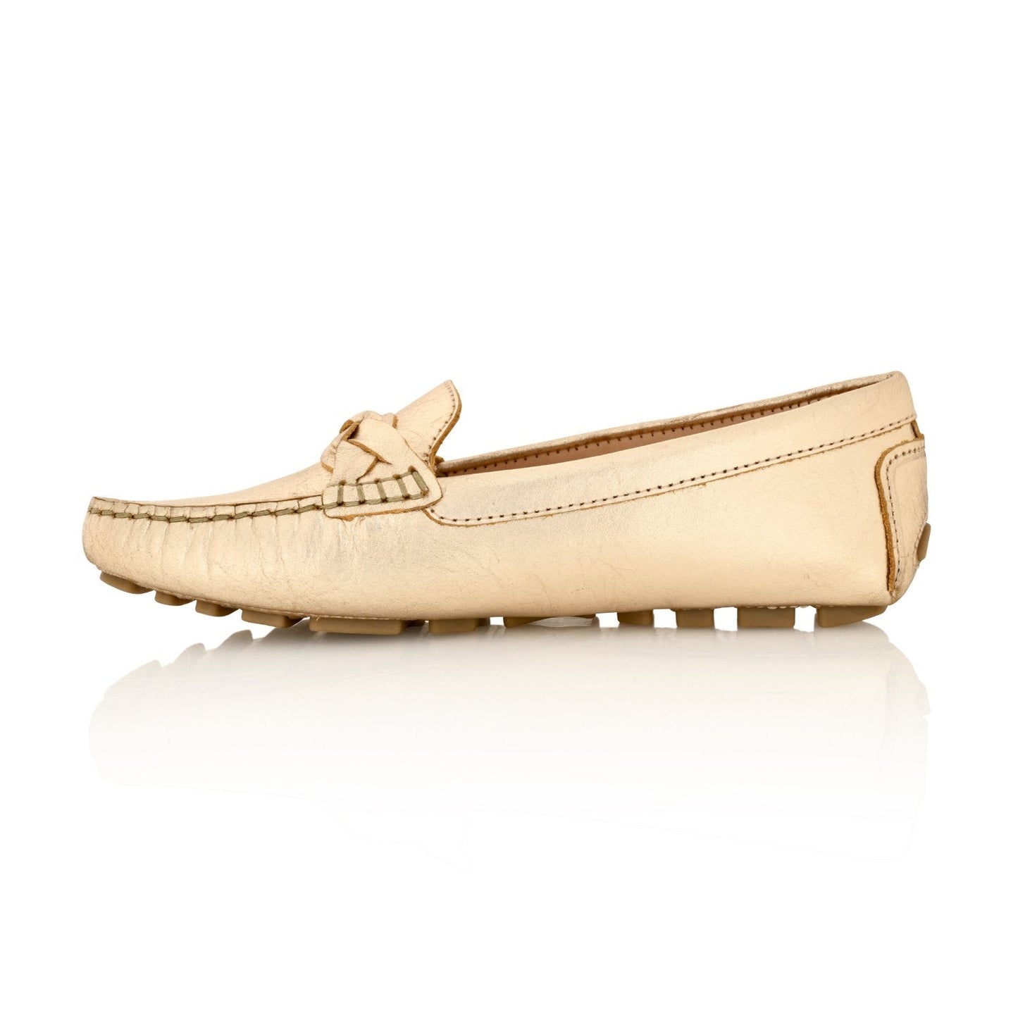 Mocassino da guida in pelle PIPER oro metallizzato