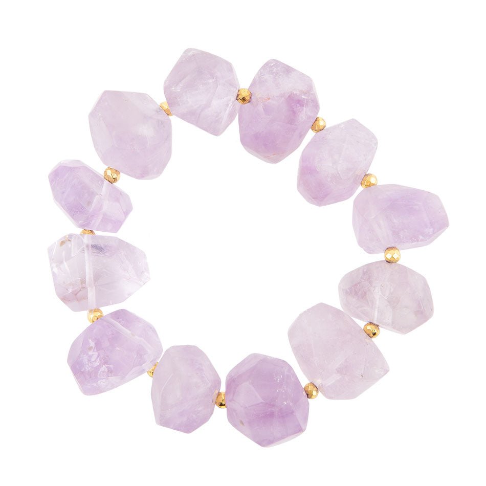Braccialetto elastico spesso ametista pervinca viola