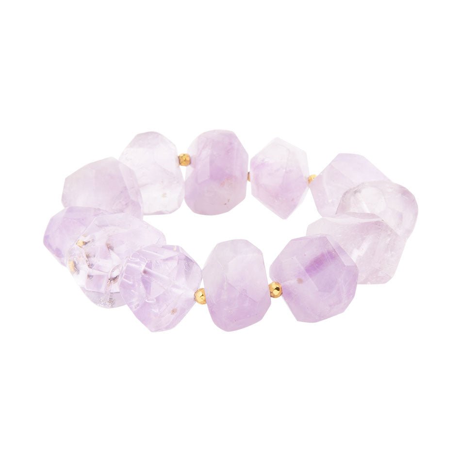 Braccialetto elastico spesso ametista pervinca viola