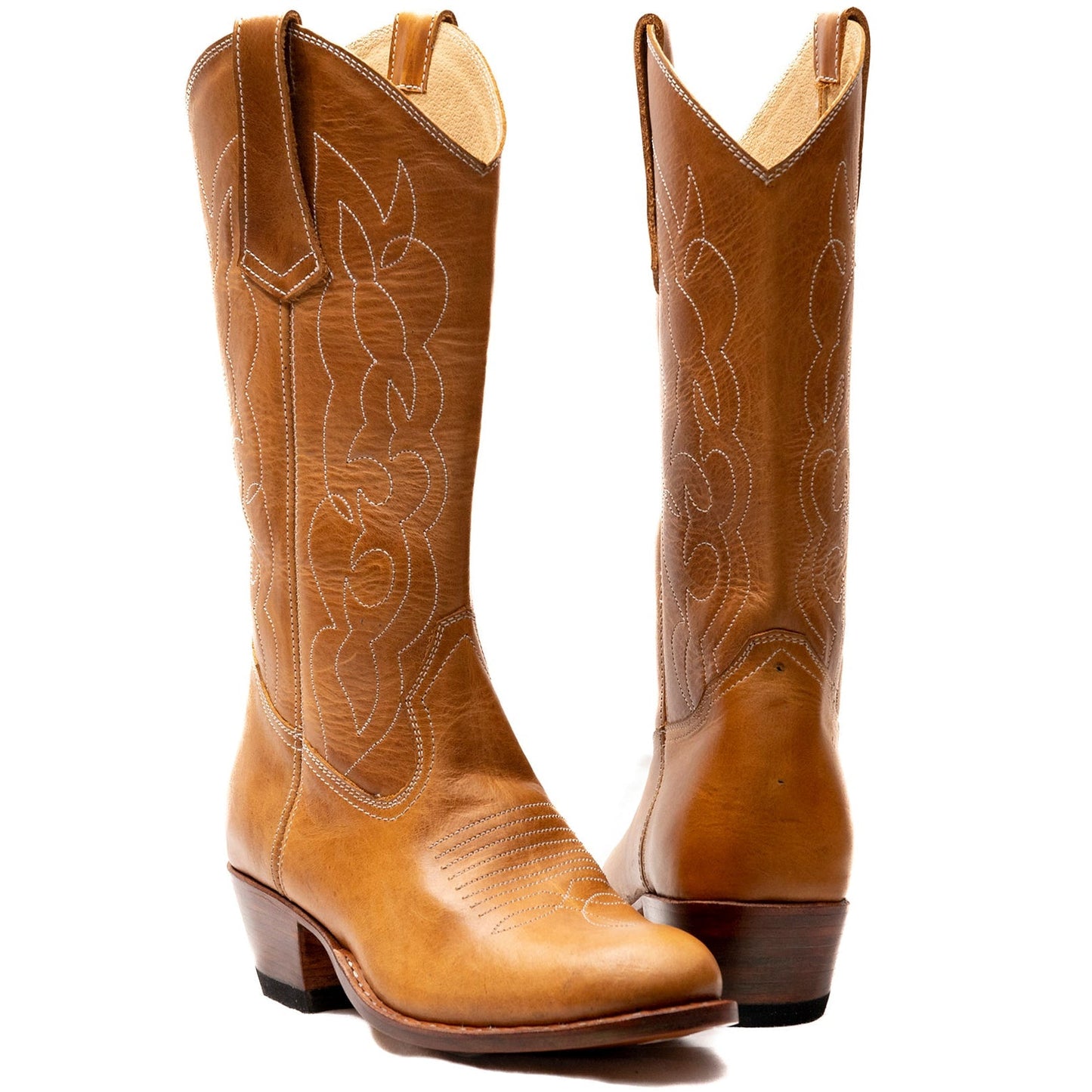 Rundspitzen-Cowgirl-Stiefel