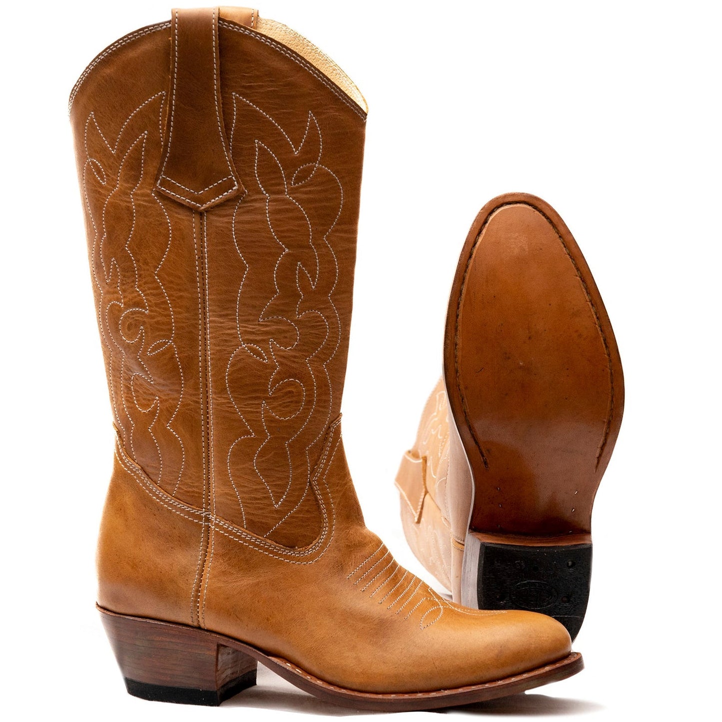 Rundspitzen-Cowgirl-Stiefel