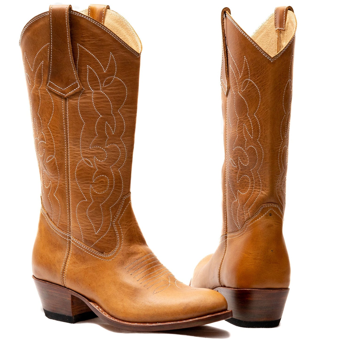 Rundspitzen-Cowgirl-Stiefel