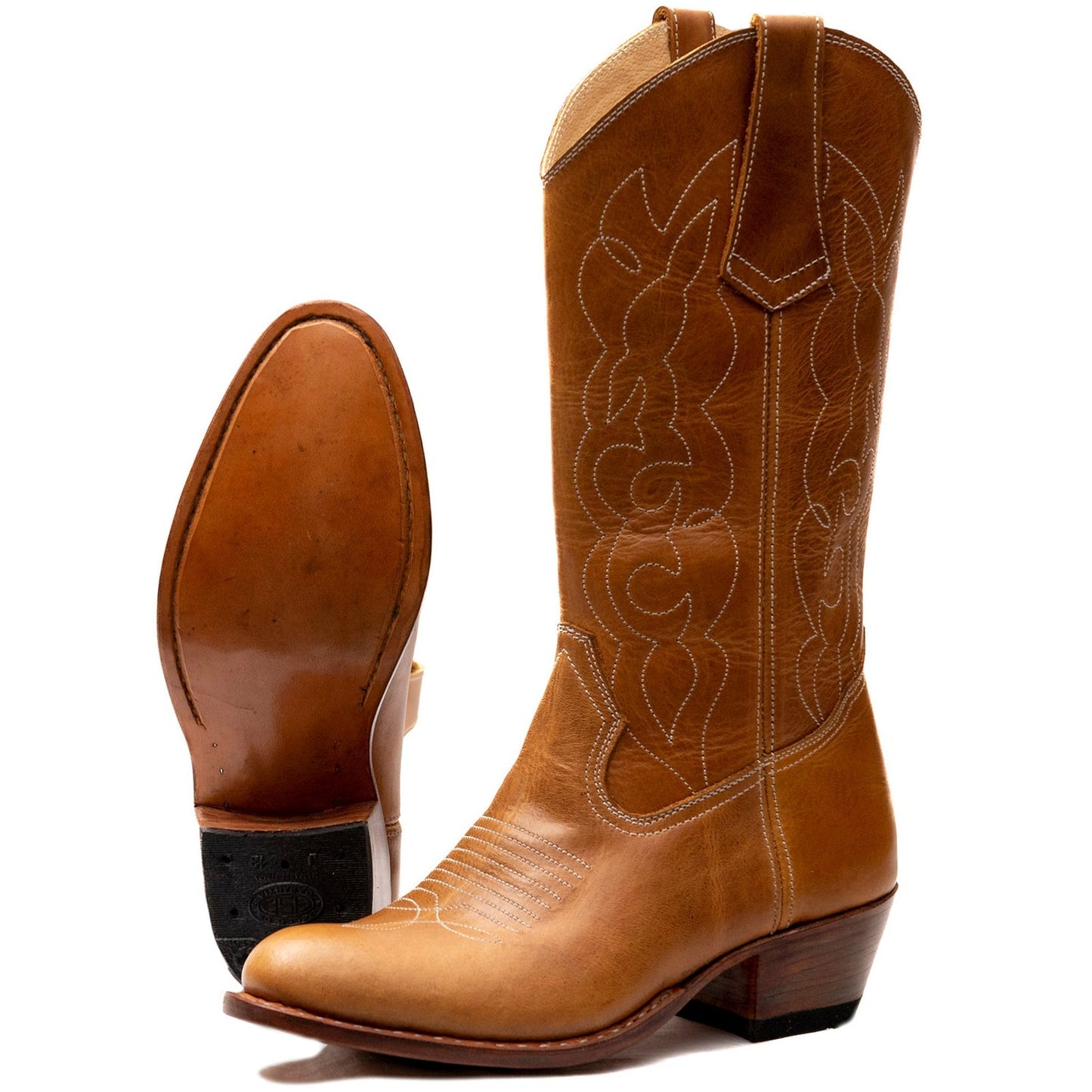 Rundspitzen-Cowgirl-Stiefel