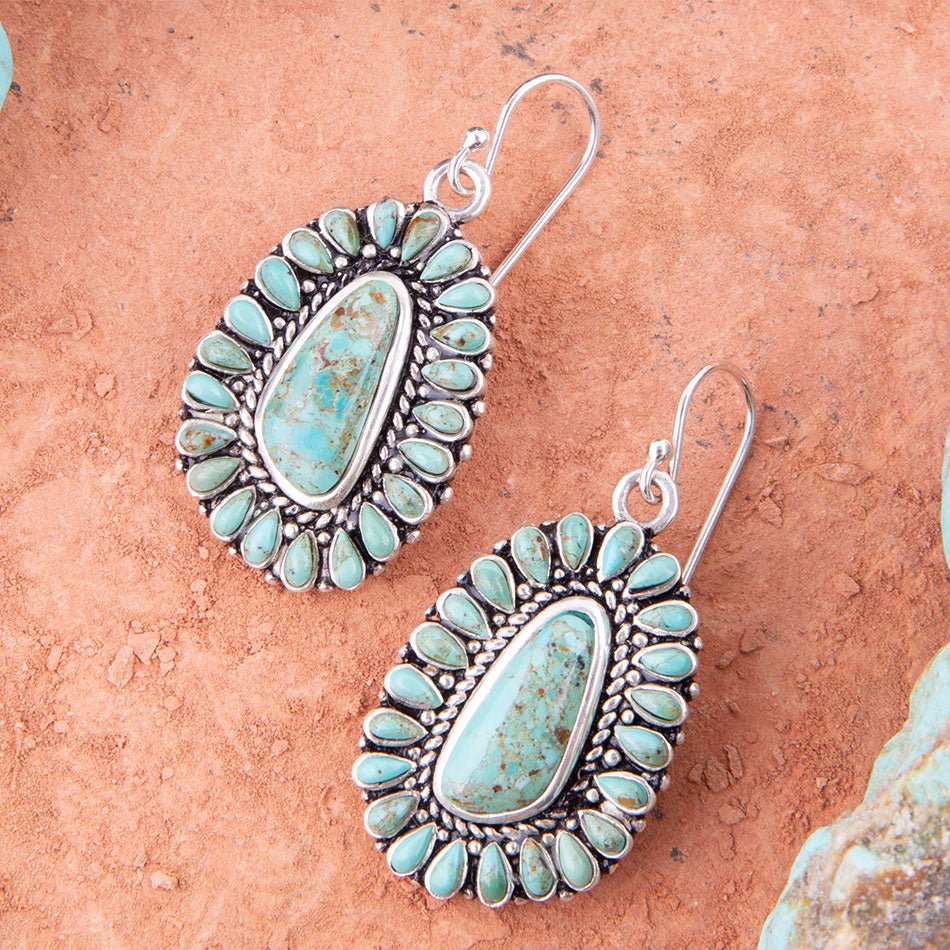 Orecchini in Turchese Sedona Blue e Argento Sterling