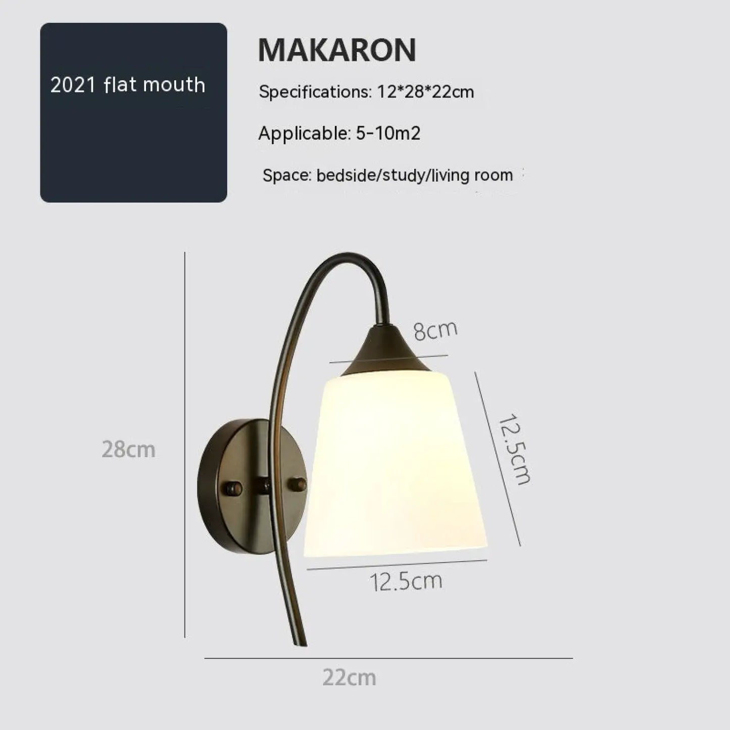Enkel stil vägglampa för sängbord i heminredning