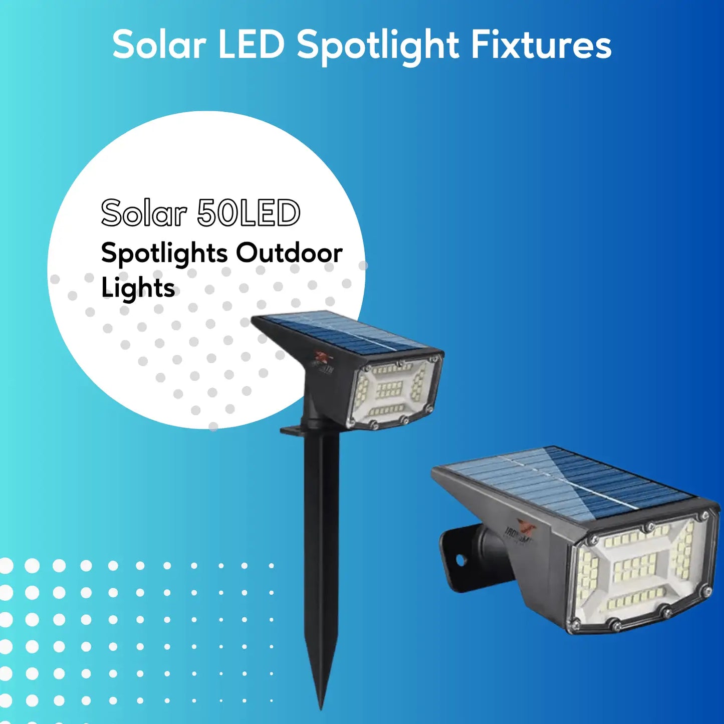 Solcellsspotlights utomhus med spjut - 2-pack