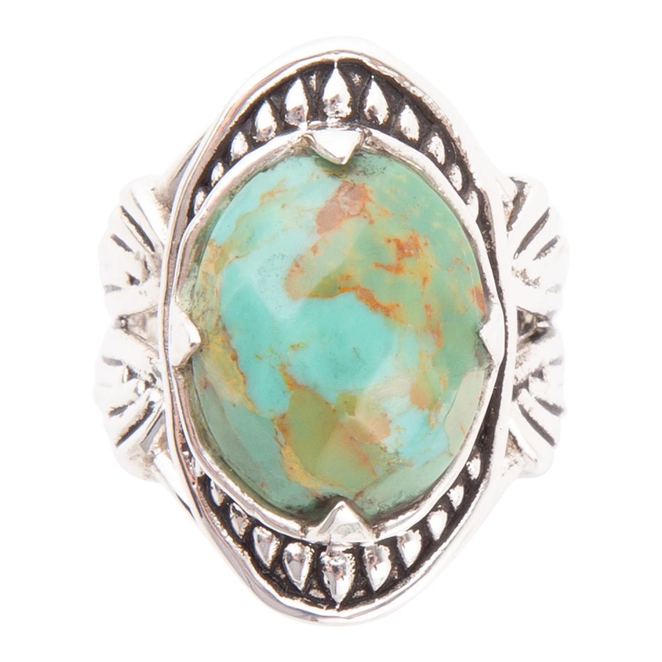 Anillo de plata de ley y turquesa azul facetada Sweet Dreams