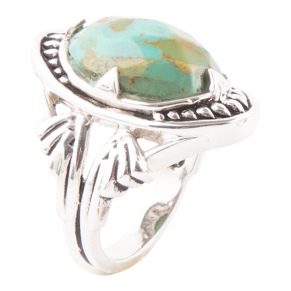 Anillo de plata de ley y turquesa azul facetada Sweet Dreams