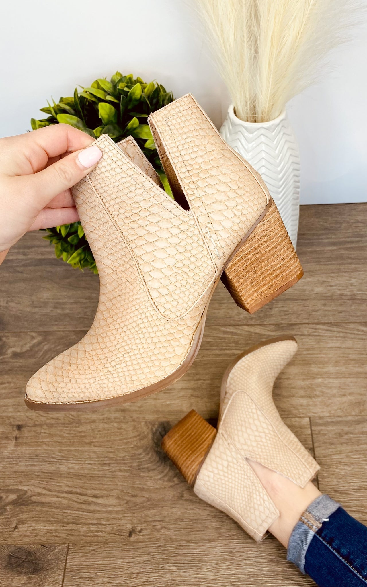 Botki Tarim w kolorze Blush
