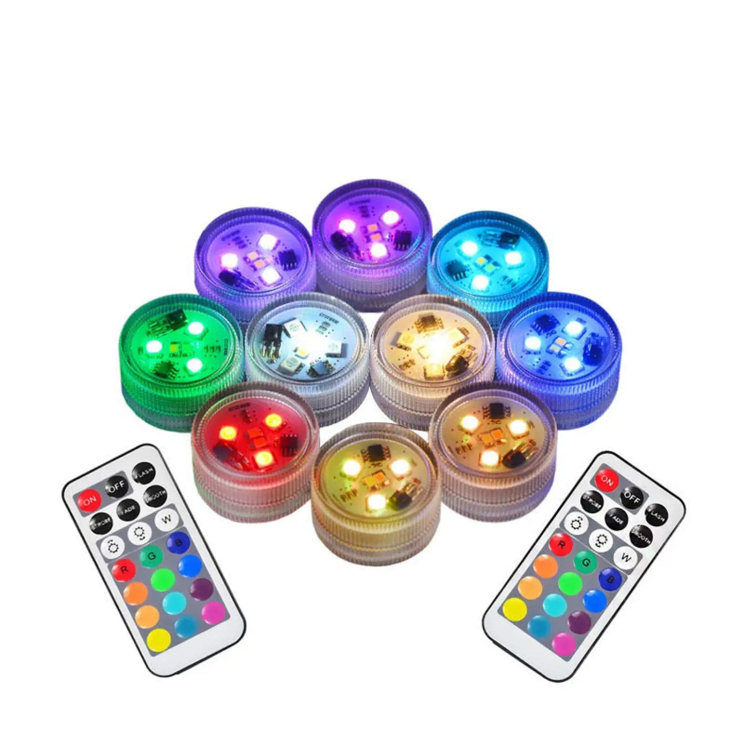 Tre diamant-LED-akvarielampor med RGB-fjärrkontroll