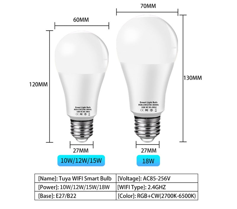 Tuya Smart LED-lampa RGB WiFi-lampa för hem och kontor