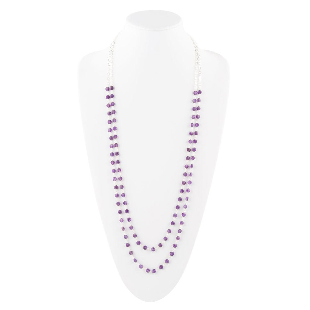 Zwei-Reihen-Amethyst-Halskette