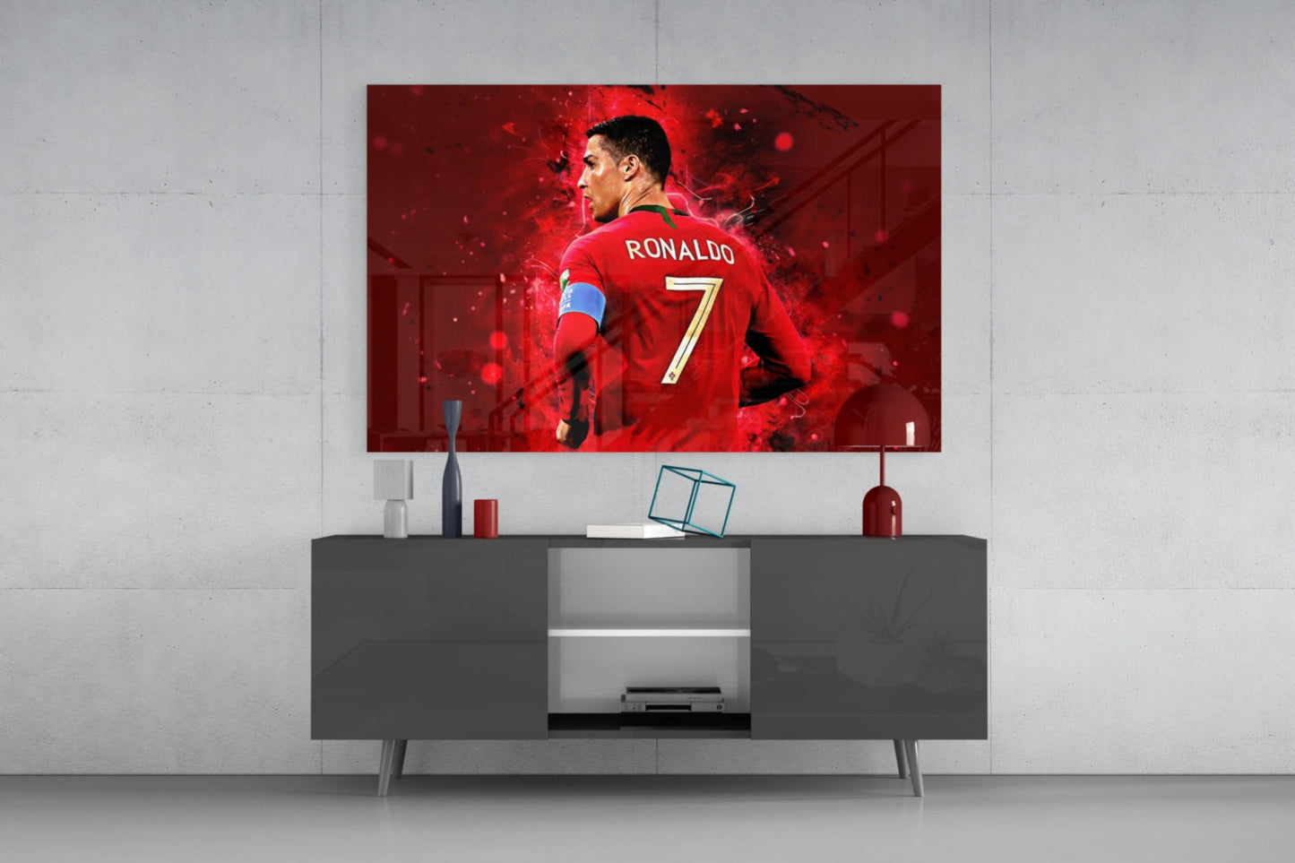 Número Sete Vista Traseira Arte em Parede de Vidro