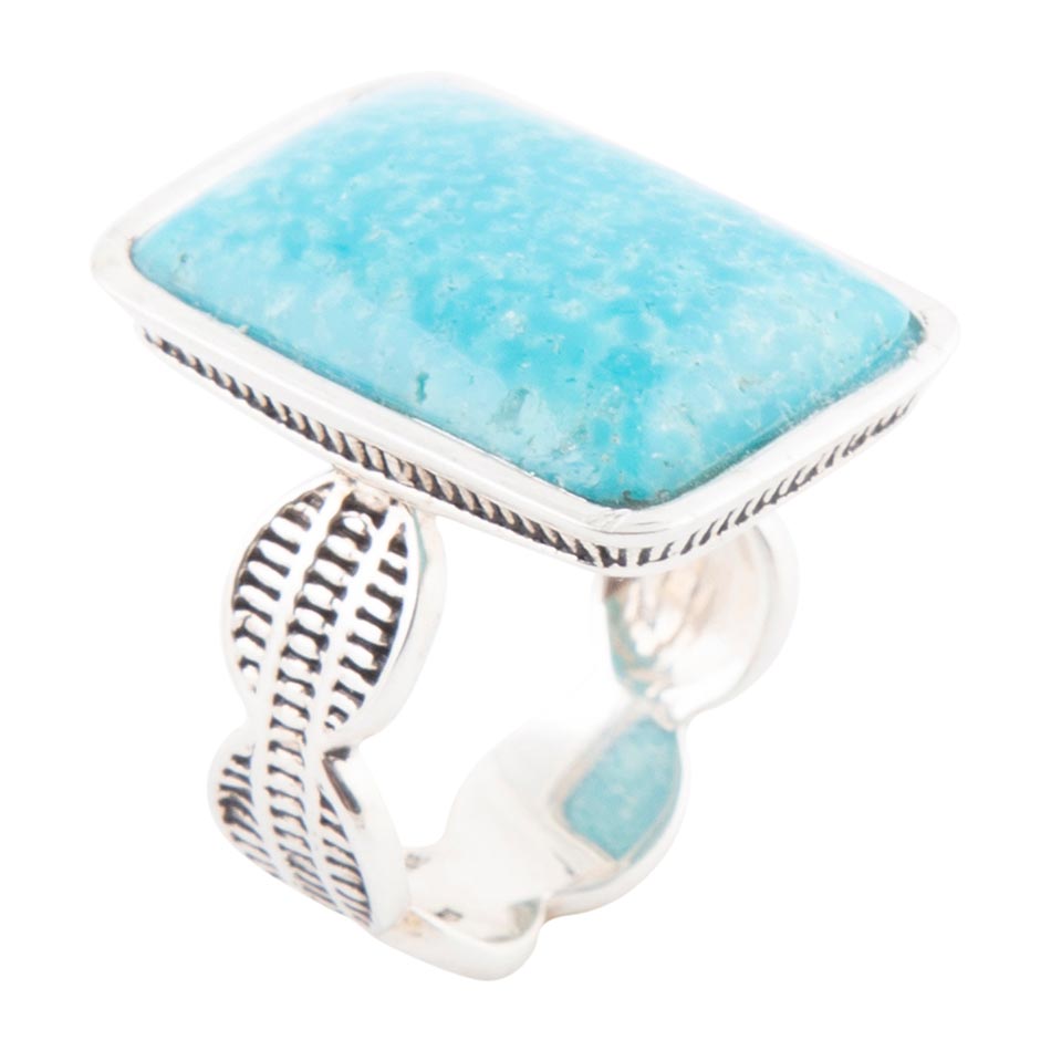 Zion Blau Türkis und Sterlingsilber Ring
