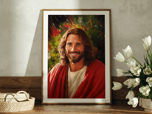 Radiant Savior - Wariant Tła | Podpisany Ręcznie Wykonany Plakat Artystyczny
