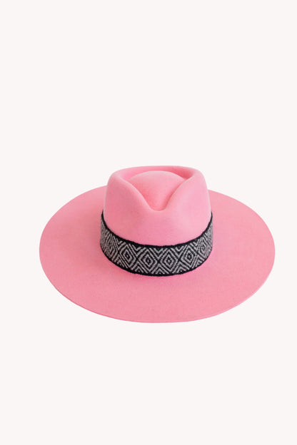Bubbelgumsrosa västerländsk hatt