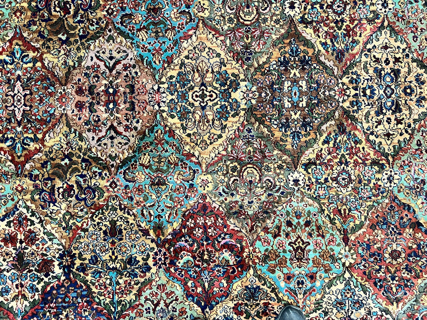 Karastan Multicolor Panel Kirman Rug #717, Wool Karastan Rug 12 x 16, Extra Large Karastan Area Rug, Original Karastan Collection 700 Series