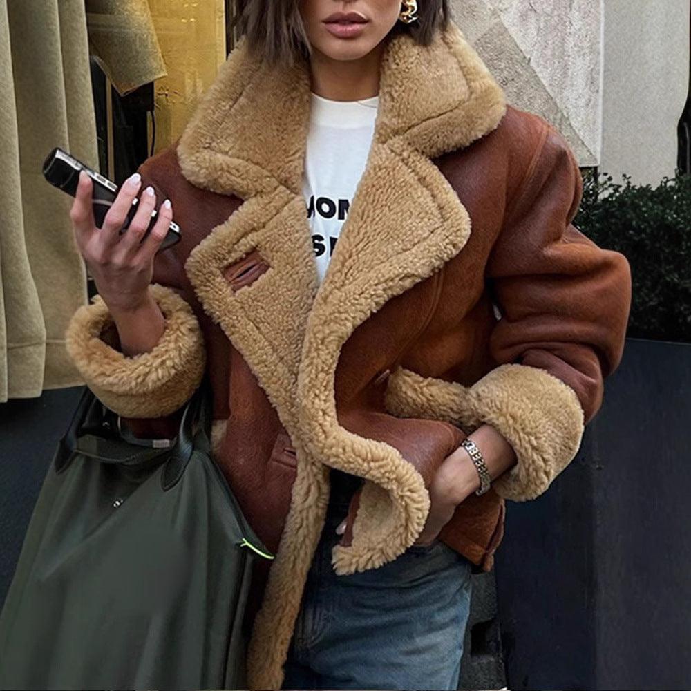 Cozy Cowgirl Lamb's Wool Casual Jacket – Stylish & Comfortable for Cowgirls