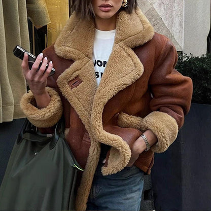 Cozy Cowgirl Lamb's Wool Casual Jacket – Stylish & Comfortable for Cowgirls