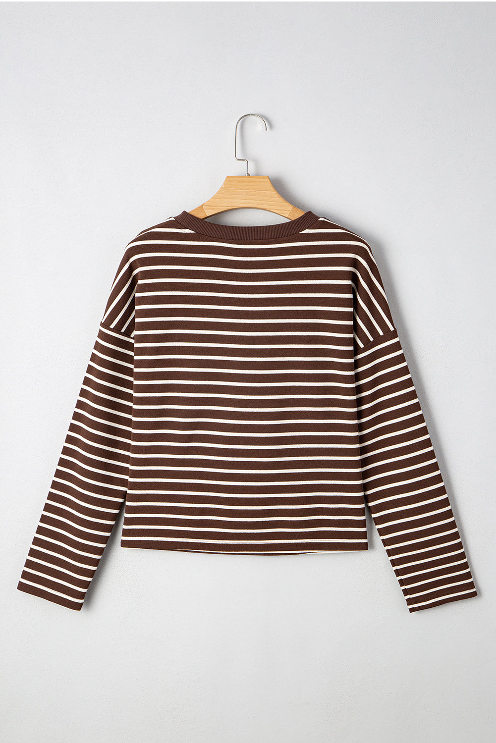 Ember Stripe Geripptes Kurzgeschnittenes Rundhals-Top