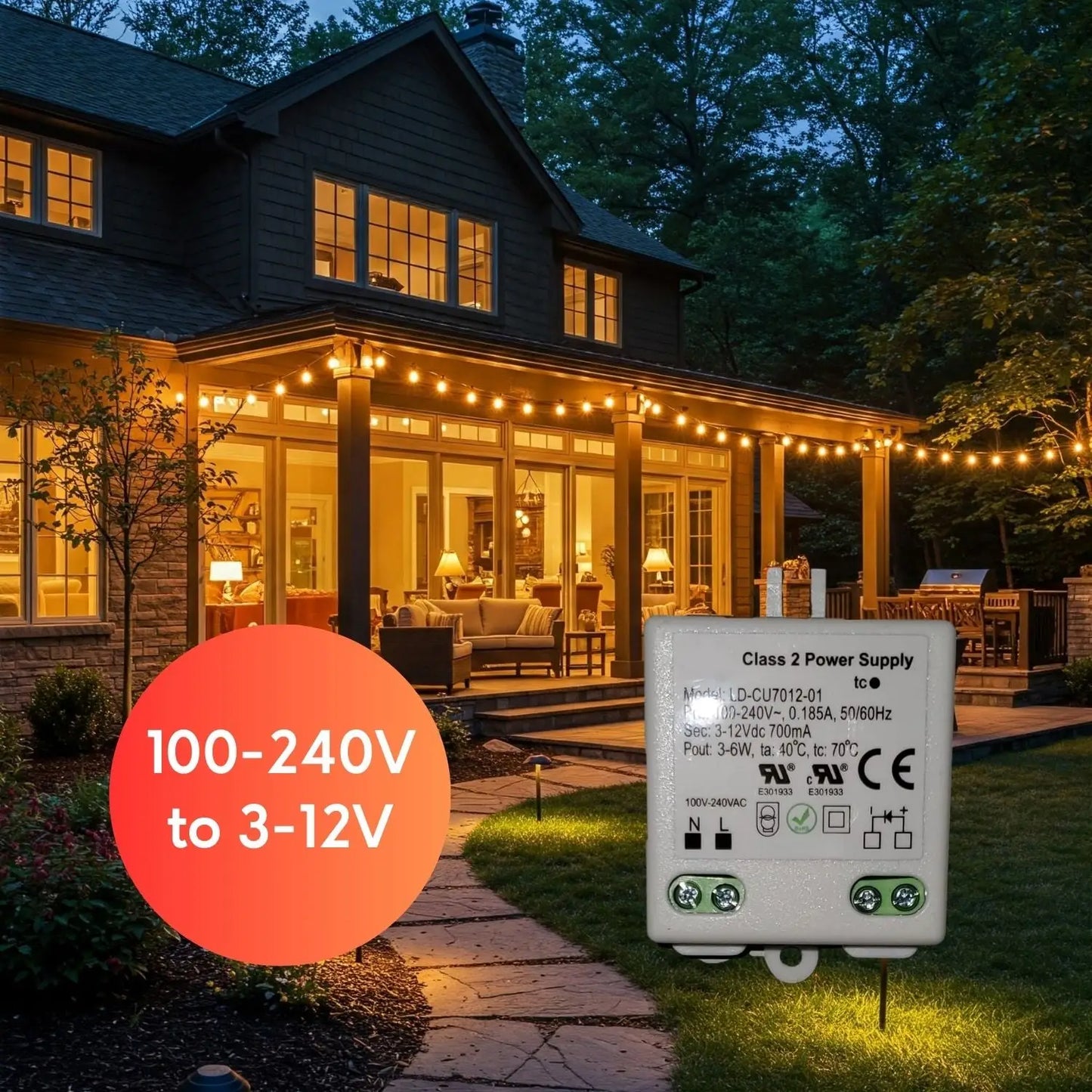 LED-drivrutintransformator – 3-12V DC-utgång, 3-6W konstant ström | Kompakt klass 2 strömförsörjning