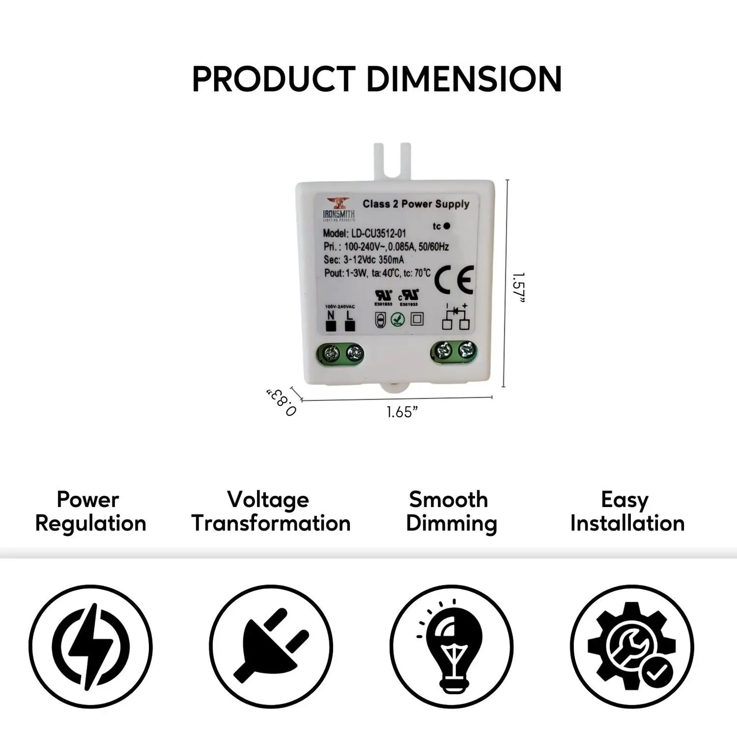 100-240V AC - 6-12V DC | 3W Konstant Ström LED-drivrutiner