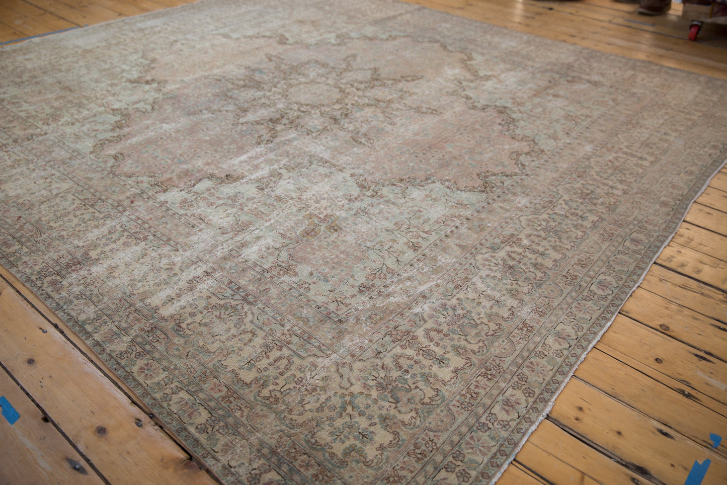 9.5x10 Vintage Fine Distressed Cyrus Crown® Kerman Square Carpet