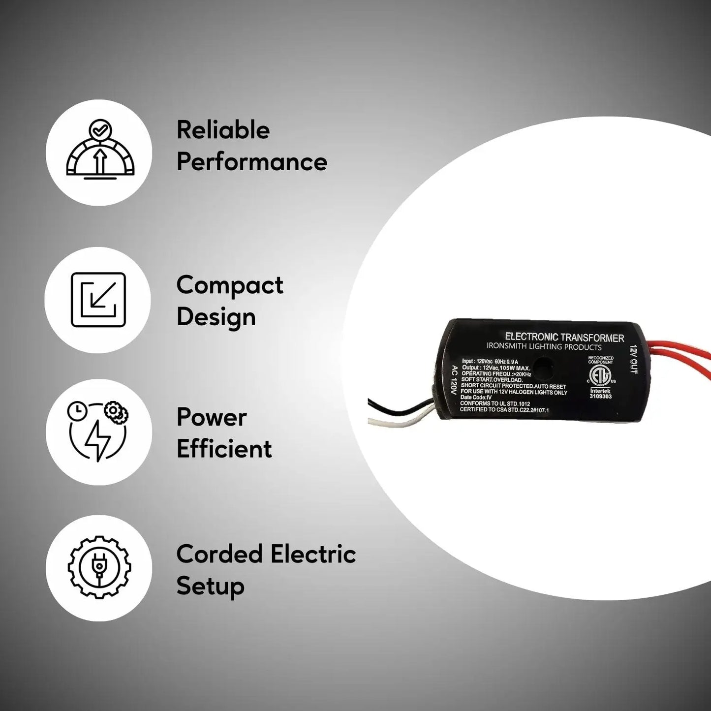 105W Halogen Elektronisk Inbäddad Mini Transformator