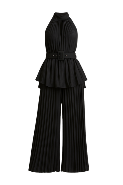 Midnight i Monaco Chiffon Plissert Bukse Sett