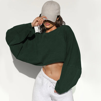 Active Comfort Long Sleeved Sweatshirt Crop Top