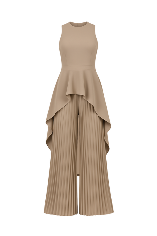 Fuga a Milano Completo Pantaloni Plissettati Taupe
