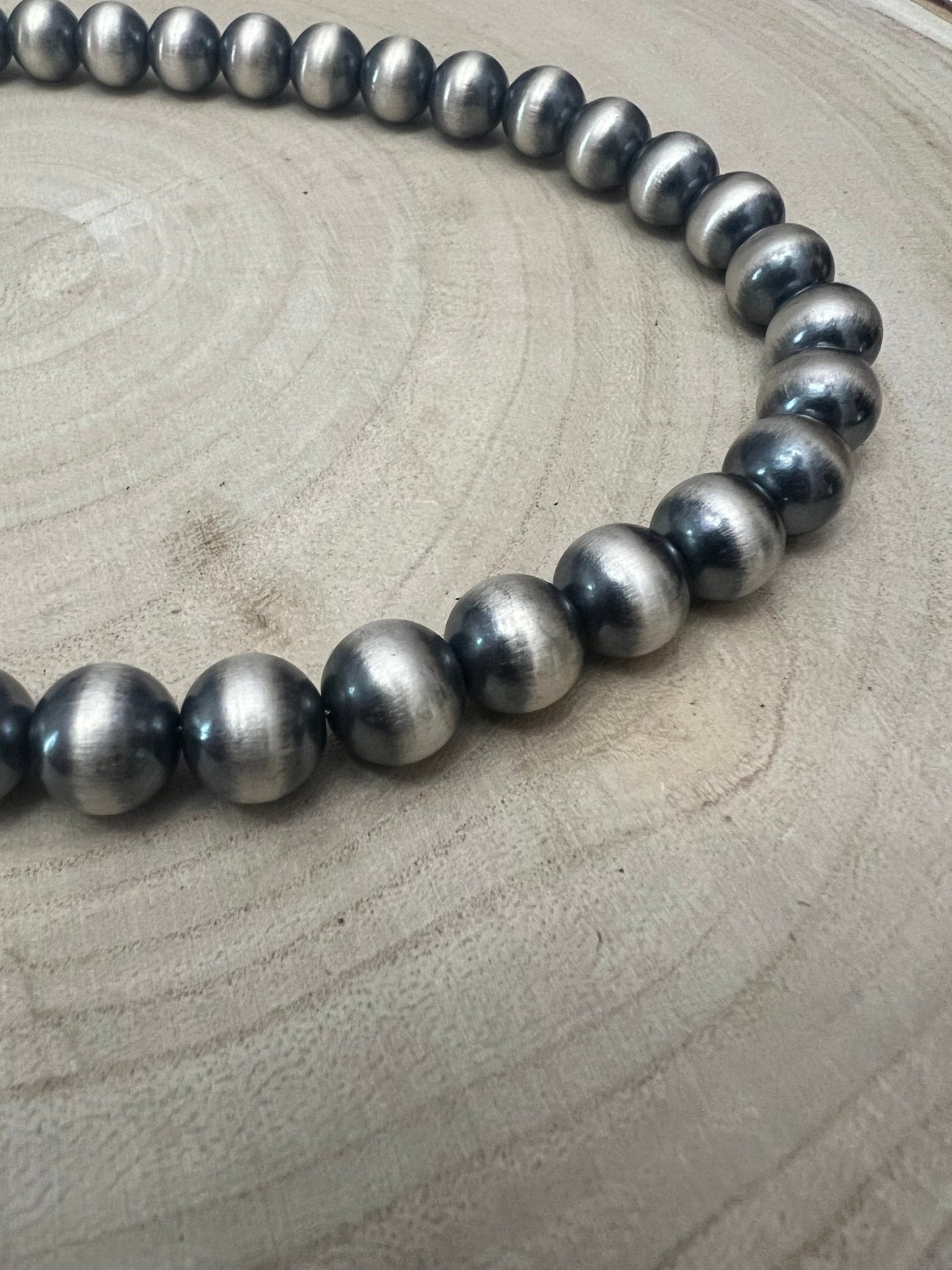 12mm halsband med pärlor i sterlingsilver - 20 tum