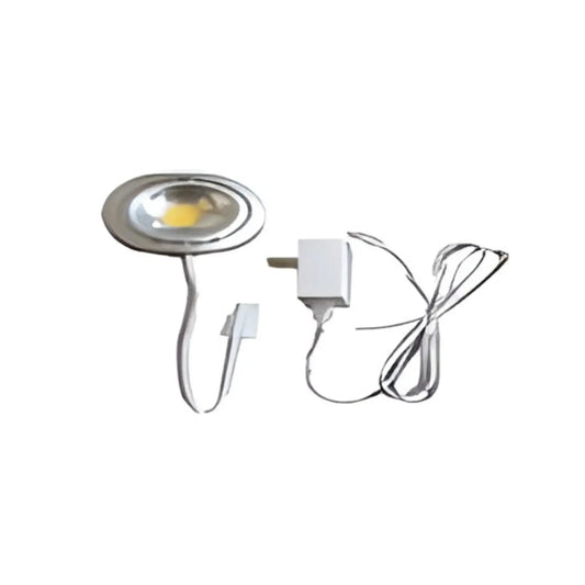 12V LED puck-lampa med 3000K varmvit, plug-drivenhet, snabbkontakt och 8" sladd