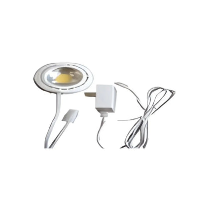 12V LED puck-lampa med 3000K varmvit, plug-drivenhet, snabbkontakt och 8" sladd