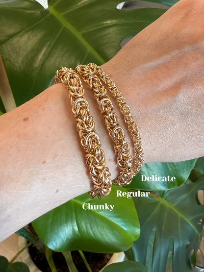 Chunky Byzantine Chainmaille Bracelet in 14K Gold Fill