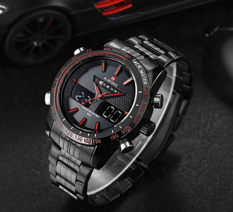 Kairos Naviforce 9024 Męski sportowy zegarek kwarcowy z podwójnym wyświetlaczem