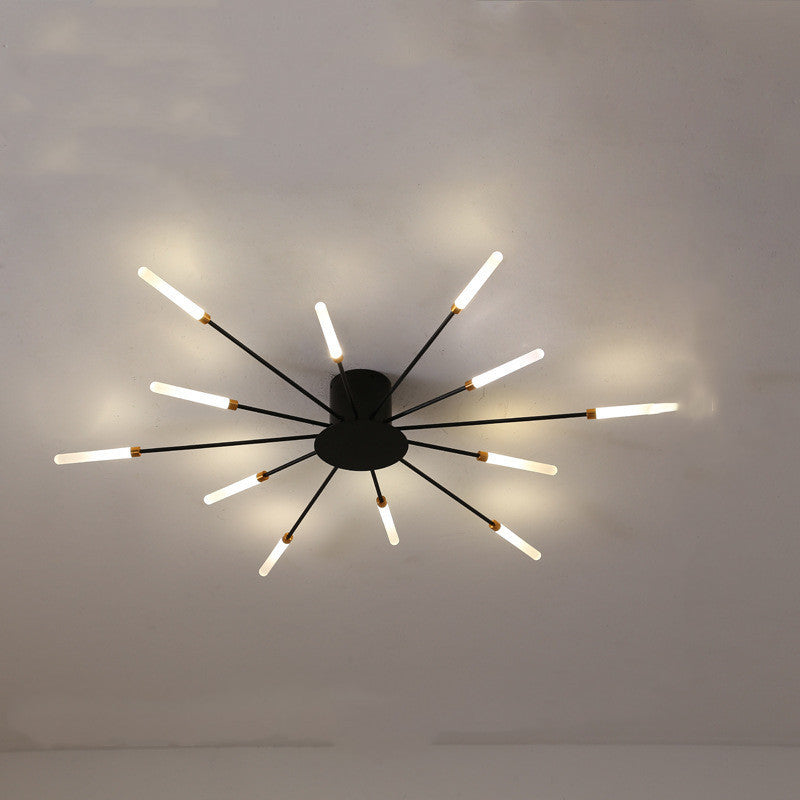 Nordický minimalistický moderní stropní LED světlo do obývacího pokoje s atmosférou ohňostroje