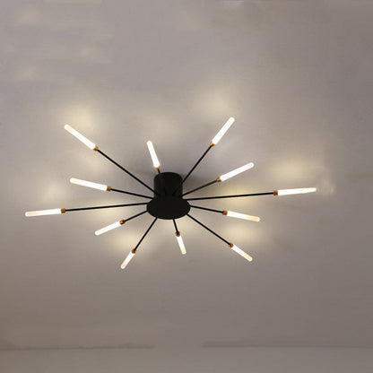 Nordický minimalistický moderní stropní LED světlo do obývacího pokoje s atmosférou ohňostroje