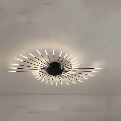Nordický minimalistický moderní stropní LED světlo do obývacího pokoje s atmosférou ohňostroje